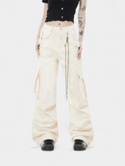 OREETA Loose-Fit Straight-Leg Cargo Pants American Style Casual Pants Vintage Hip Hop Street Dance Pants Autumn 2024