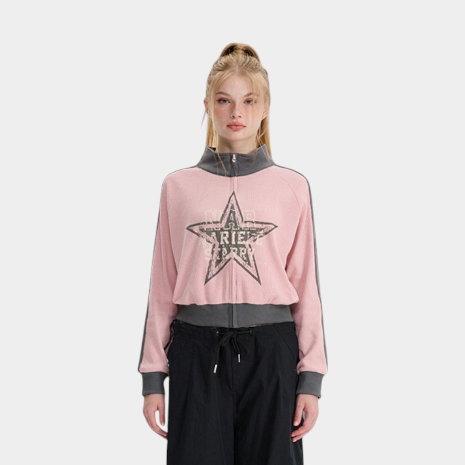 Women's Text print Long sleeves Zip up Jacket