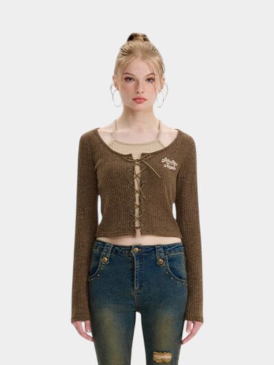 Women's Text print Long sleeves Knitted Jumper