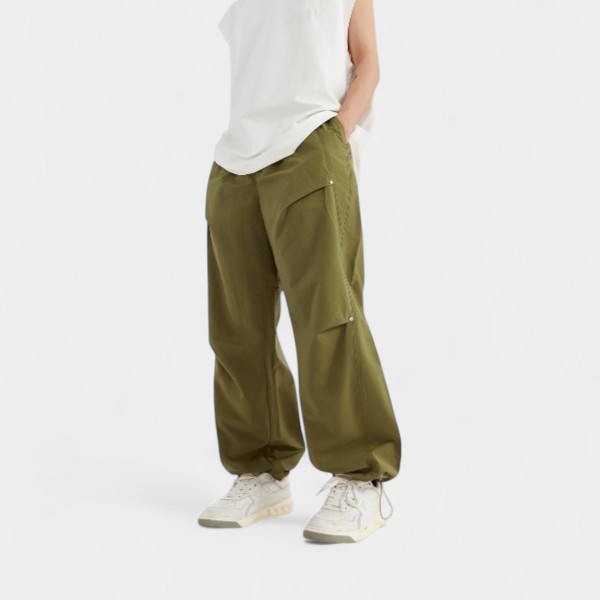 Men's Relaxed Fit/Loose Fit Parachute Pants - Image 3