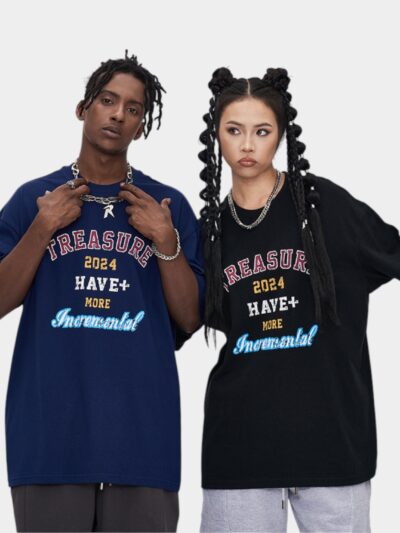 Unisex Text print Short sleeves T-Shirt