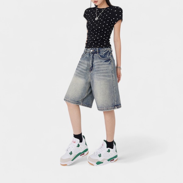 Women's Relaxed Fit/Loose Fit Sleeveless Jorts - Image 3