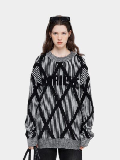 Women's Text print Long sleeves Knitted Jumper