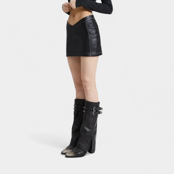 Women's Leather Skirt - Image 2