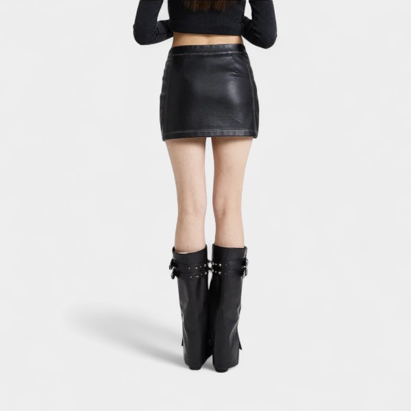 Women's Leather Skirt - Image 3