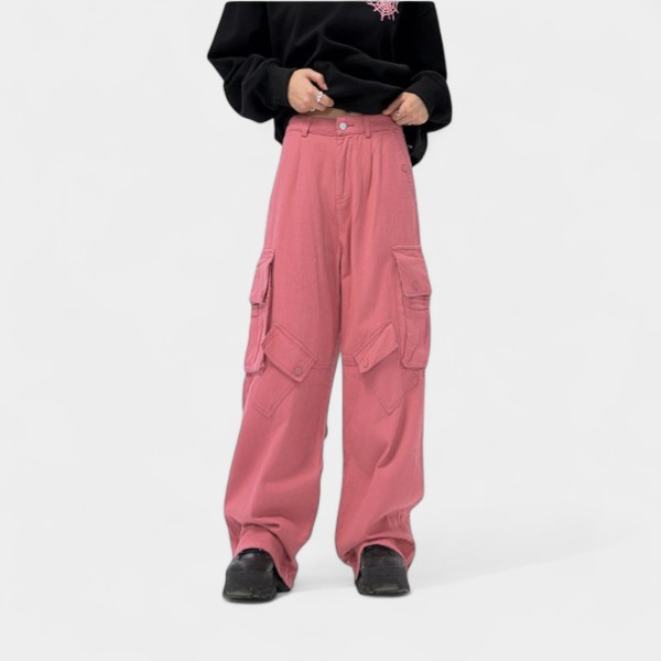 Women's Relaxed Fit/Loose Fit Cargo Pants - Image 4
