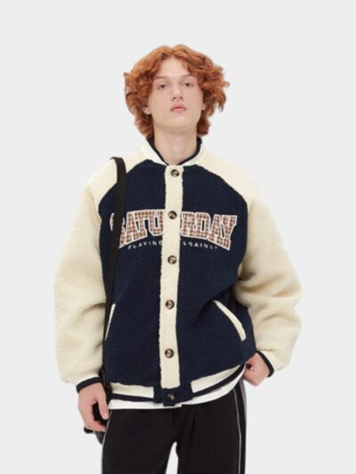 Men's Text print Long sleeves Varsity Jacket