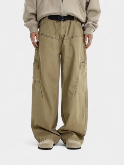 OREETA vintage Maillard wide leg overalls 2024 fashion brand Vintage American loose overalls logging pants