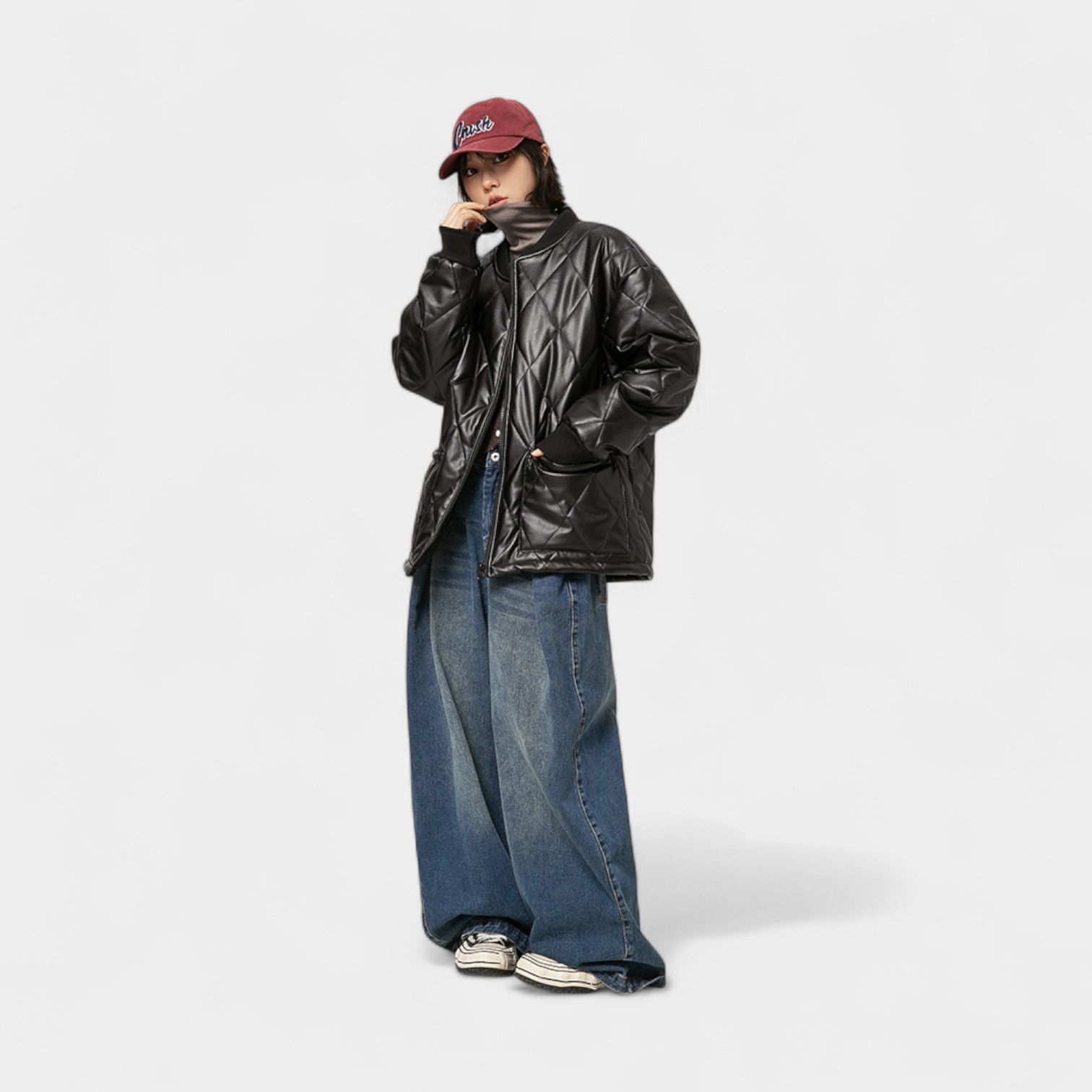 Women's Oversized Long sleeves Bomber Jacket - Image 5