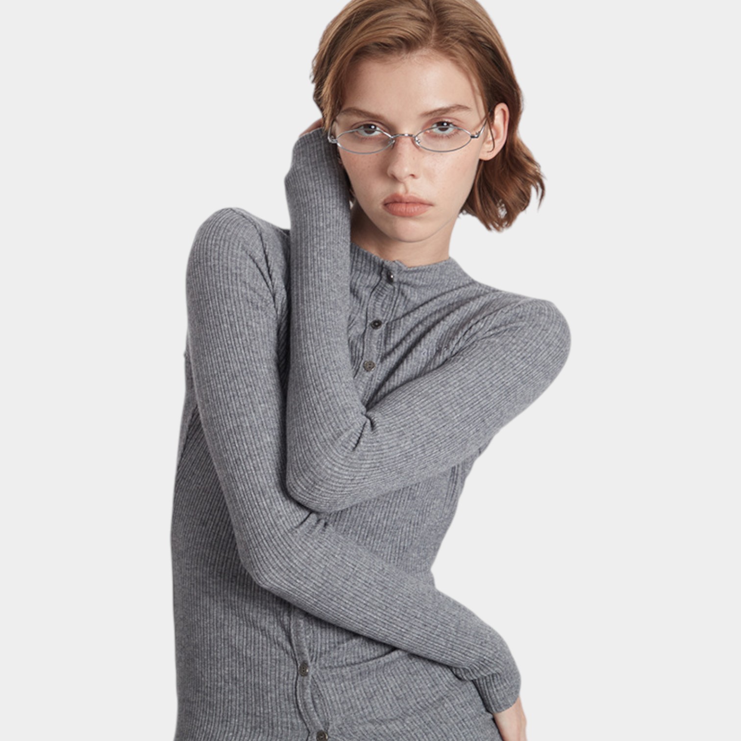 HeyHenry 2024 European and American Button Design Sense New Slim-fit Slimming All-match Hot Girl Top Trendy Brand T-shirt for Women