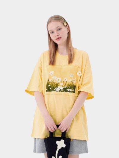 Unisex Floral print Short sleeves T-Shirt