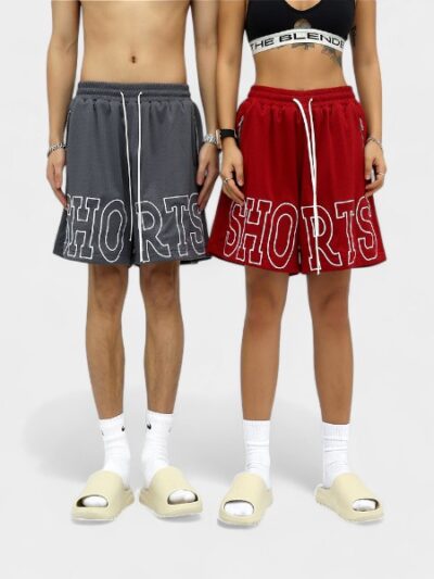 Unisex Text print Jogger Shorts