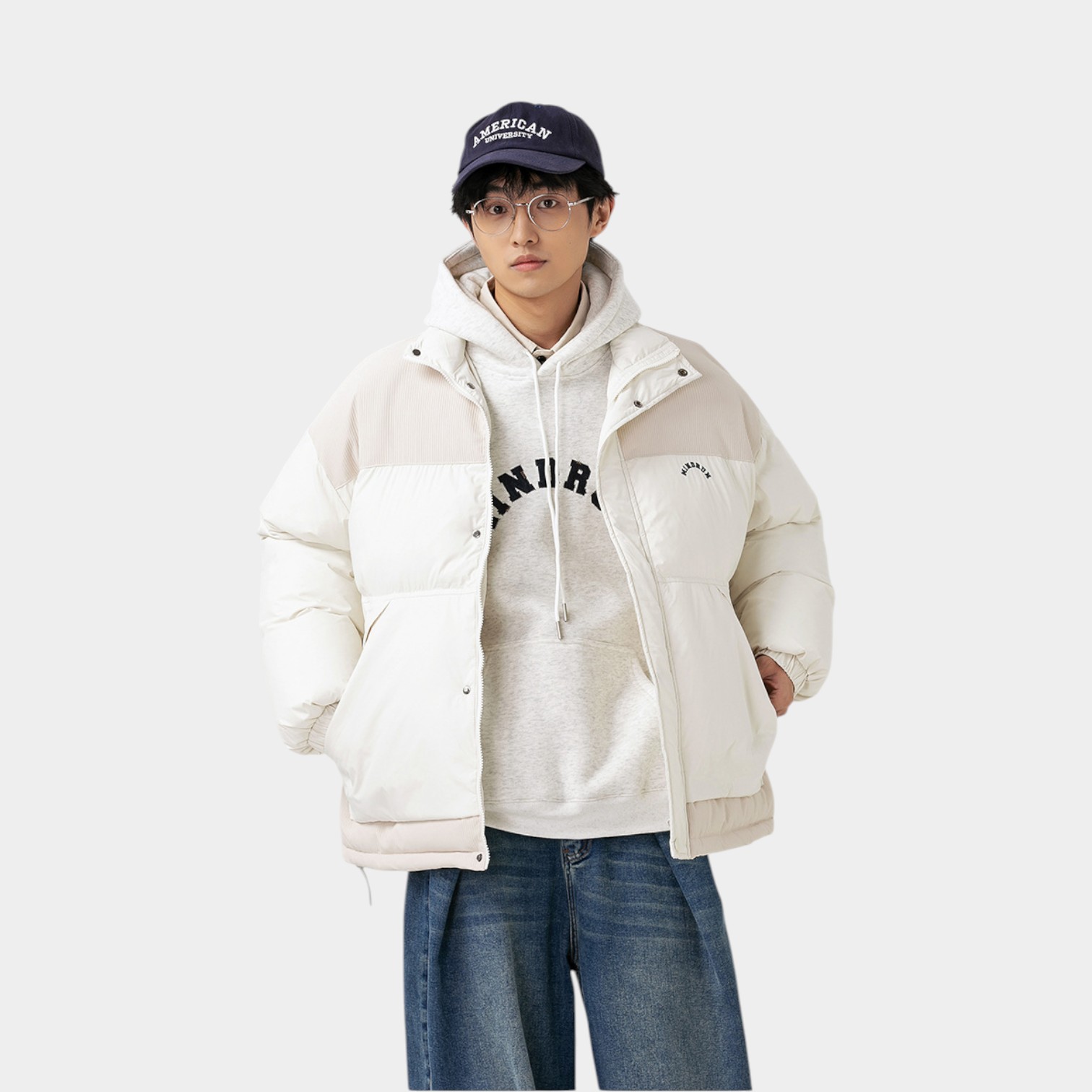 Men's Text print Long sleeves Puffer Jacket