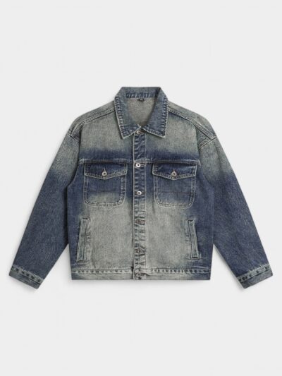 LK Men's | Spring and Autumn American Retro Jeans Men's and Women's Washed Distressed Jacket Loose Denim Jacket 8881