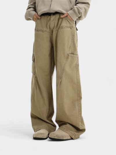 OREETA vintage Maillard wide leg overalls 2024 fashion brand Vintage American loose overalls logging pants