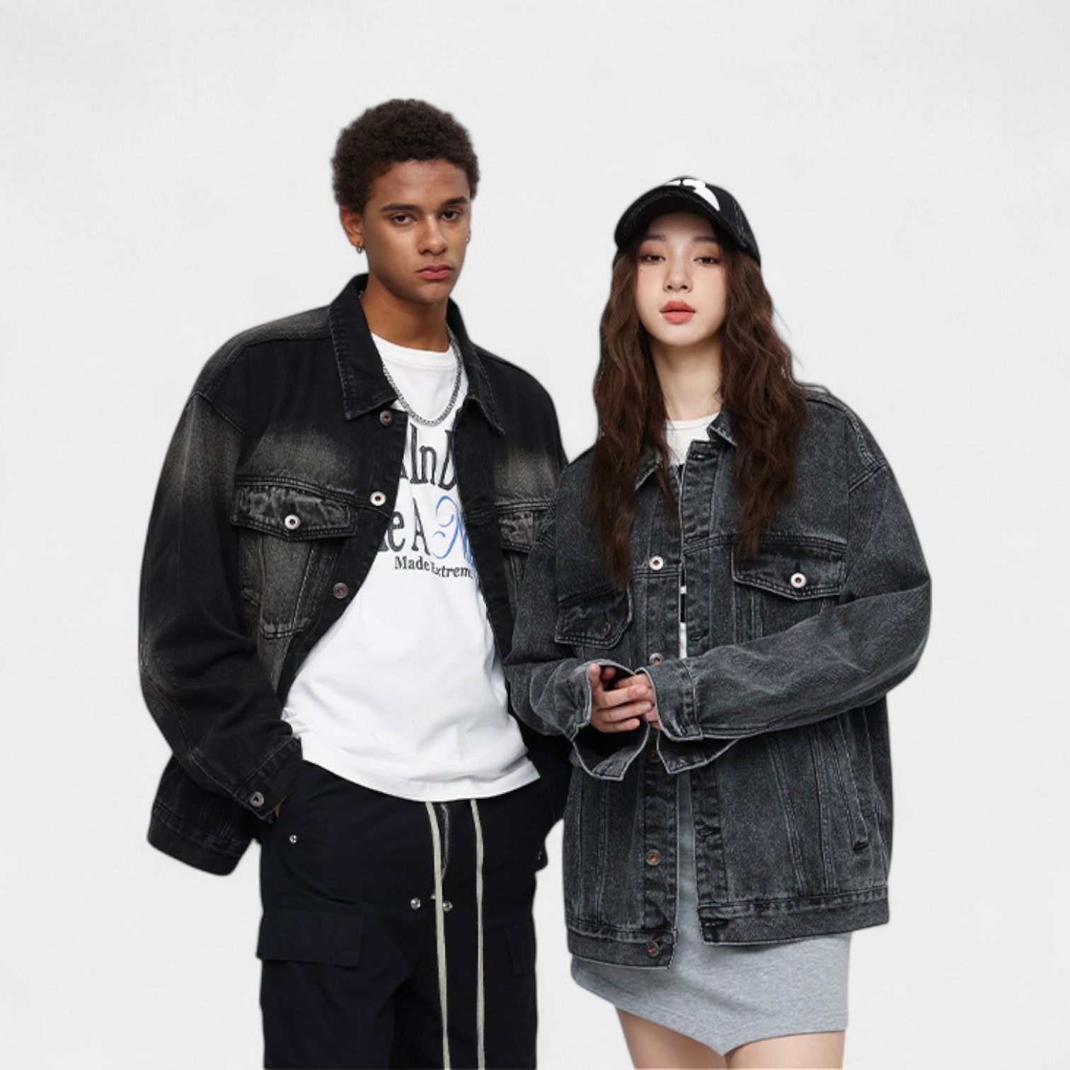 Women's Text print Long sleeves Denim Jacket