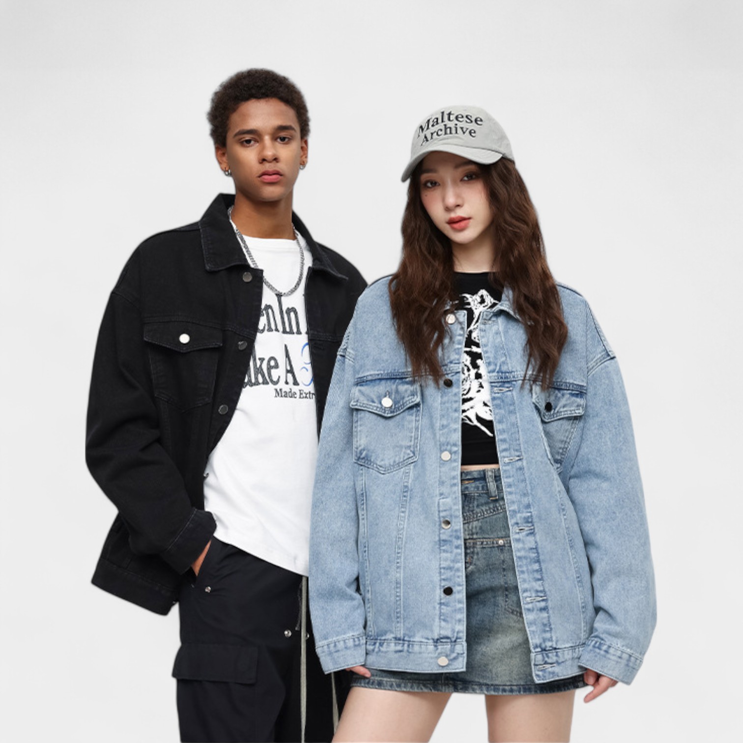 Unisex Oversized Long sleeves Denim Jacket