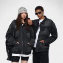 Unisex Text print Long sleeves Denim Jacket