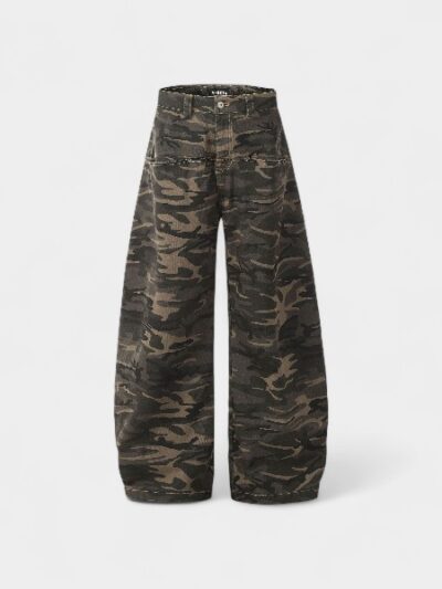 OREETA, Retro Niche American Camouflage Crowd Pants Men and Women Ins Fashion Brand High Street Pure Cotton Denim Camouflage Pants