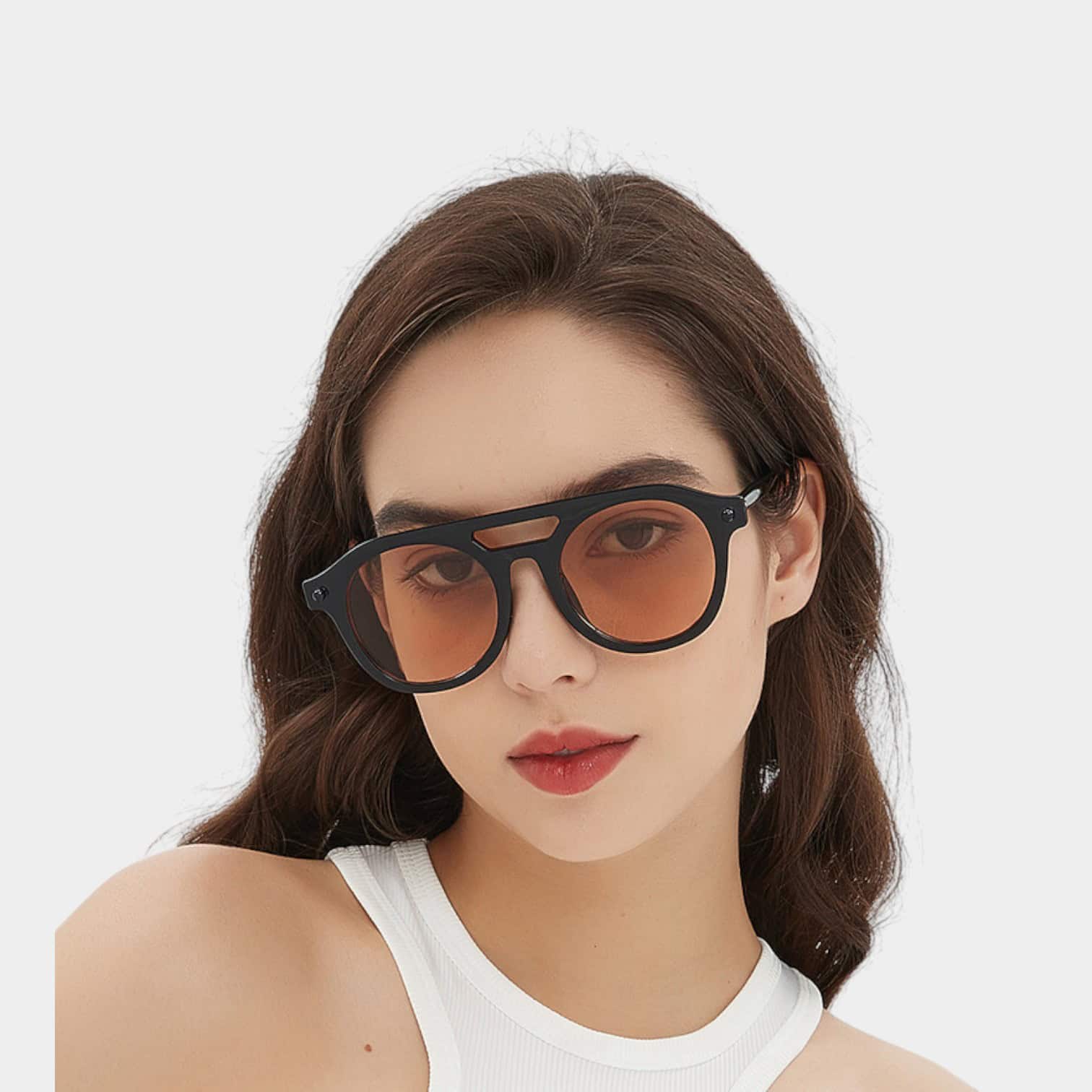 Big Frame toad fashion 5476 double beam UV-proof sunglasses personality hot girl exaggerated Korean style sweet cool sunglasses