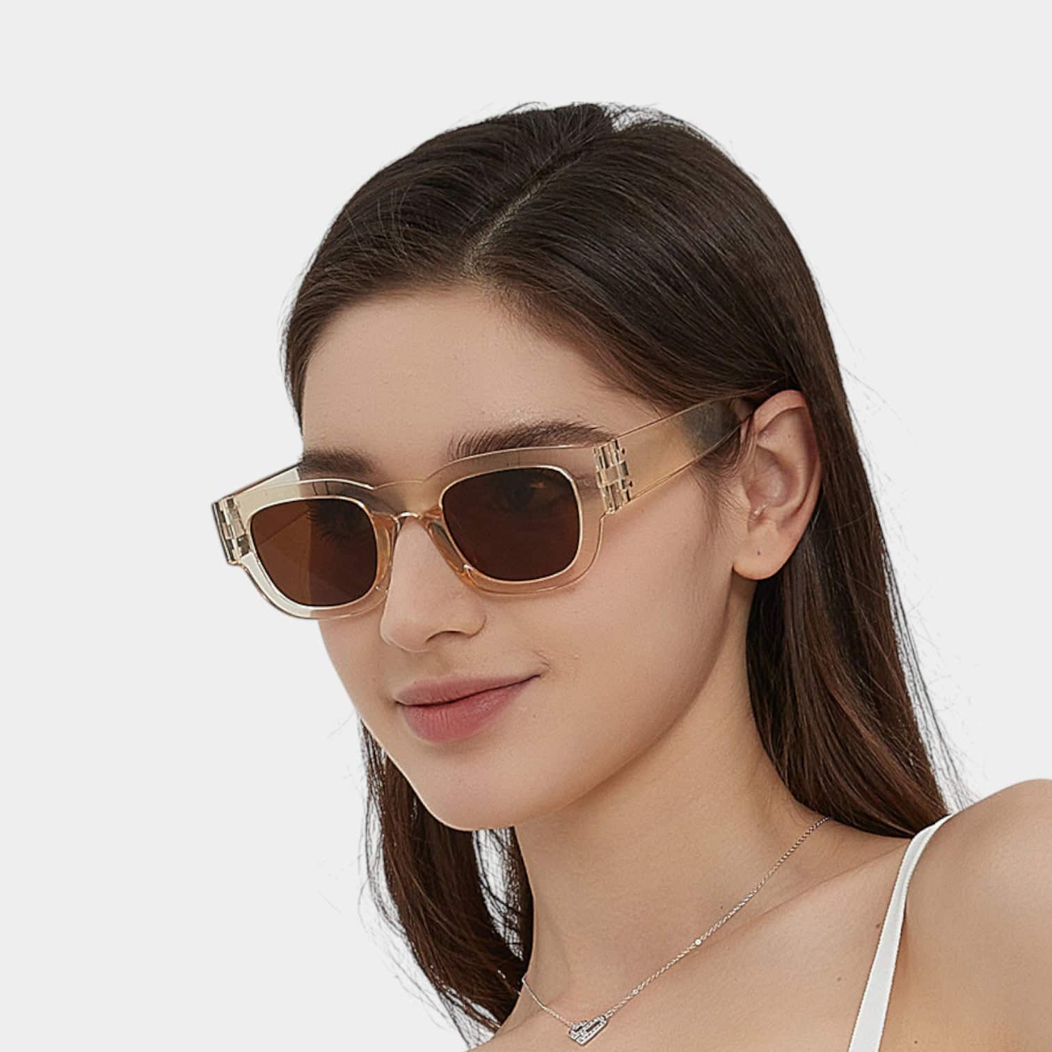 2024 hip hop personality transparent tea 5488 toad hot girl UV-proof sunglasses exaggerated street shot sunglasses