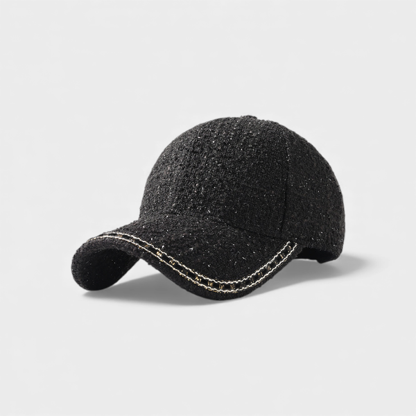 Chanel style baseball cap women's autumn and winter warm peaked cap Korean style fashionable all-Match hat subnet red style face-looking small hat