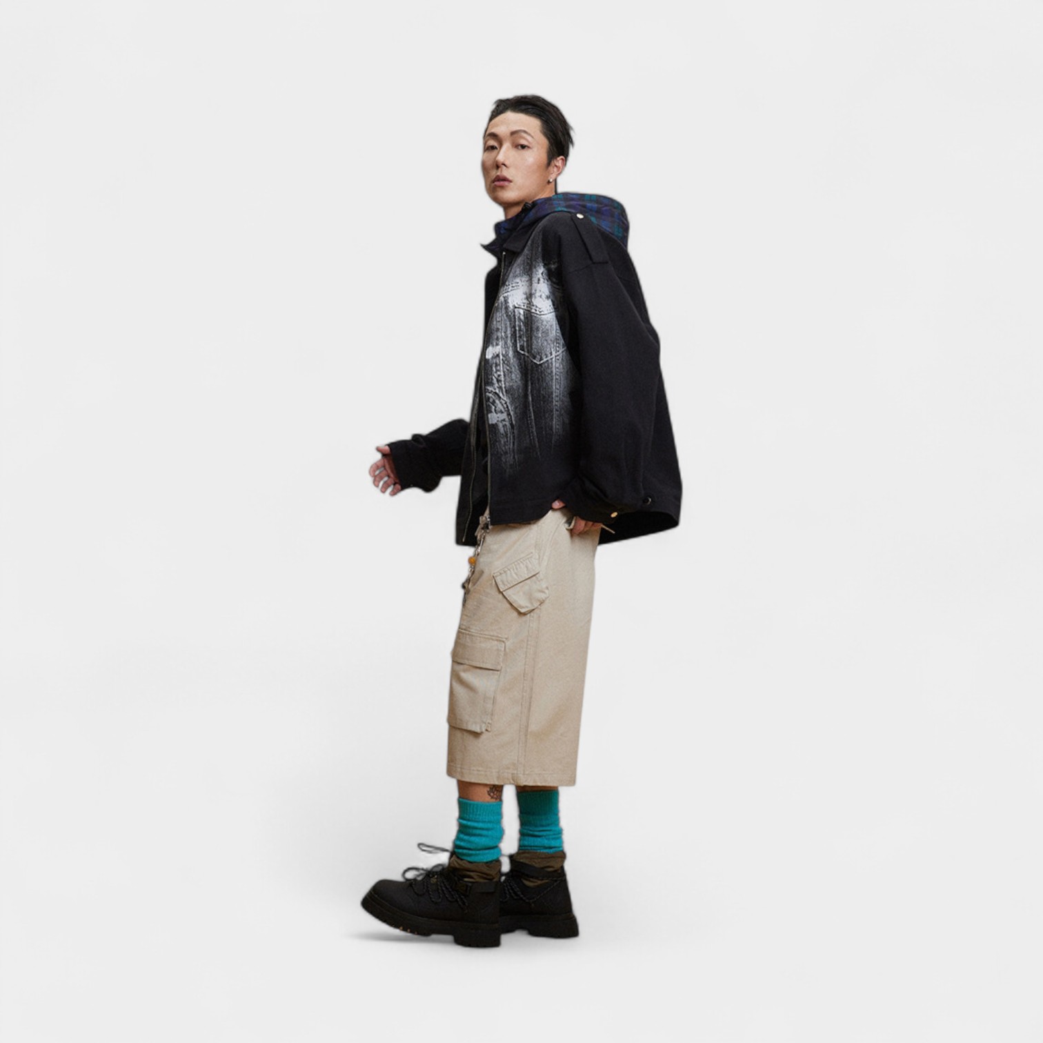 Men's Artistic print Long sleeves Denim Jacket - Image 2