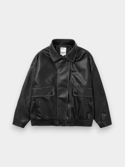 Vintage distressed frock coat men's and women's pocket decorative motorcycle jacket street casual short PU leather jacket