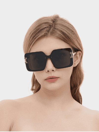Sunglasses Women's Advanced Sense 2024 Big Face Sunglasses High-end Square Large Frame Sunshade Anti-UV Sunglasses