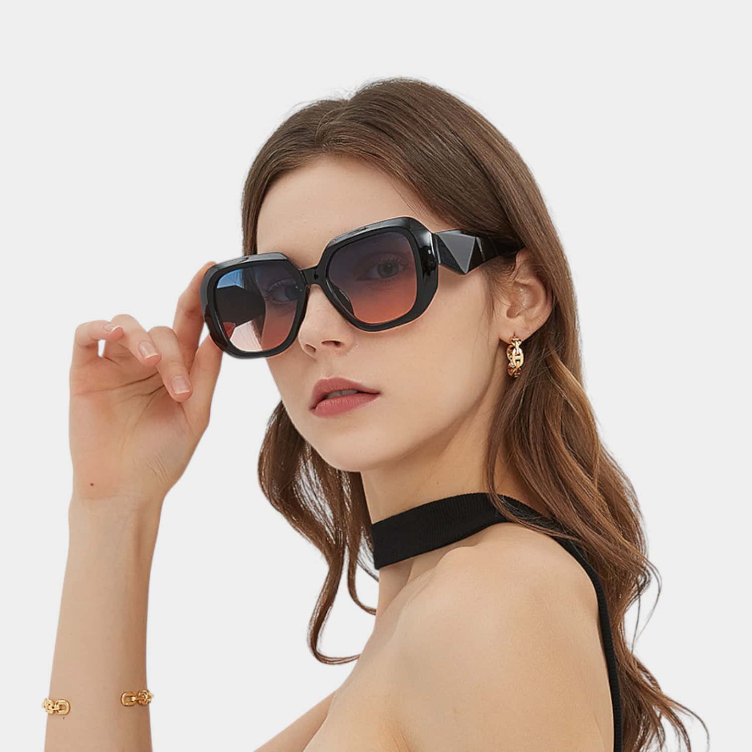 Elegant oval niche 5471 large frame hot girl sunglasses hip hop UV protection fashion Korean style sun-proof sunglasses