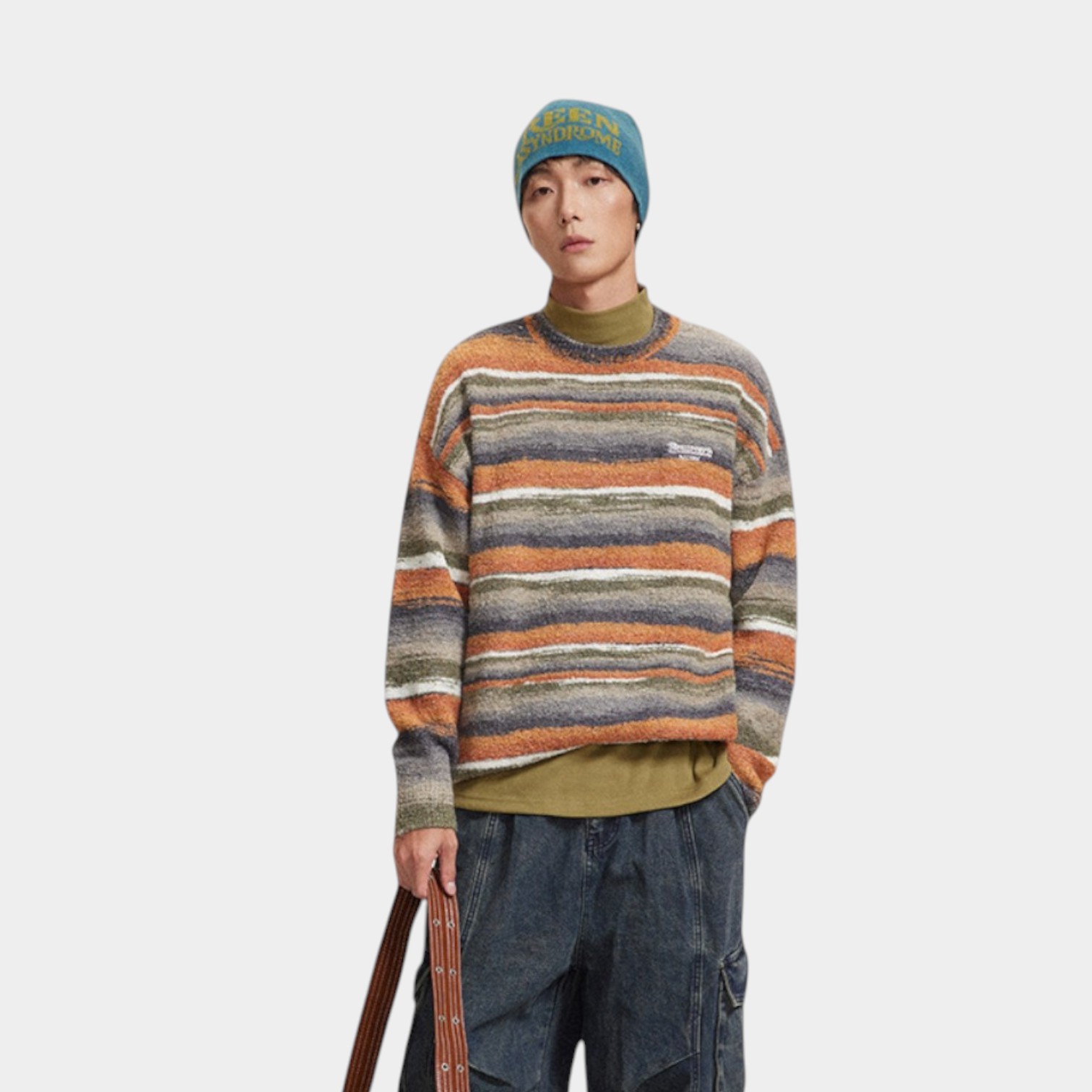 Men's Striped pattern Long sleeves Knitted Jumper - Image 2