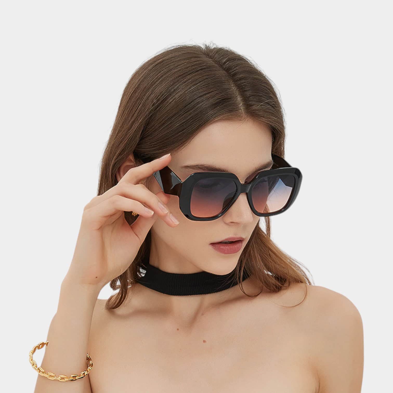 Elegant oval niche 5471 large frame hot girl sunglasses hip hop UV protection fashion Korean style sun-proof sunglasses