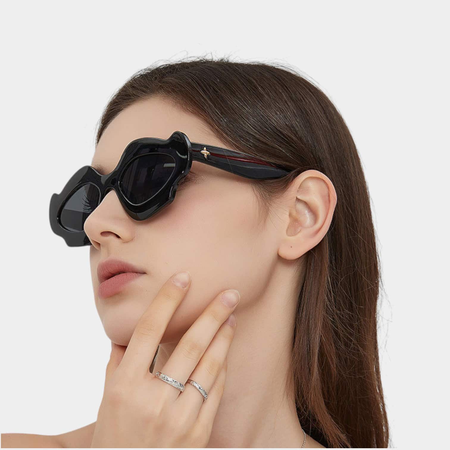 2024 personalized fashion special-shaped frame 5492 European and American hot girl sunglasses exaggerated street shot UV-proof sunglasses