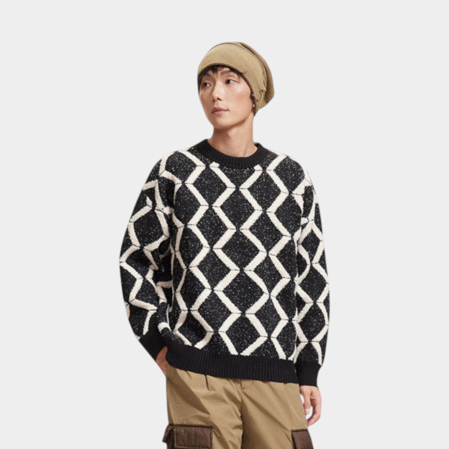 Men's Oversized Long sleeves Knitted Jumper - Image 3