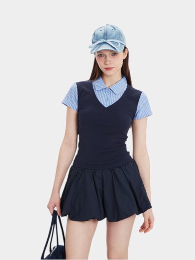 Women's Striped pattern Short sleeves Casual Shirt