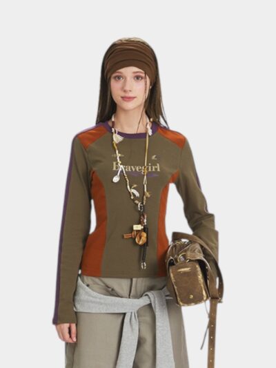 Women's Text print Long sleeves T-Shirt