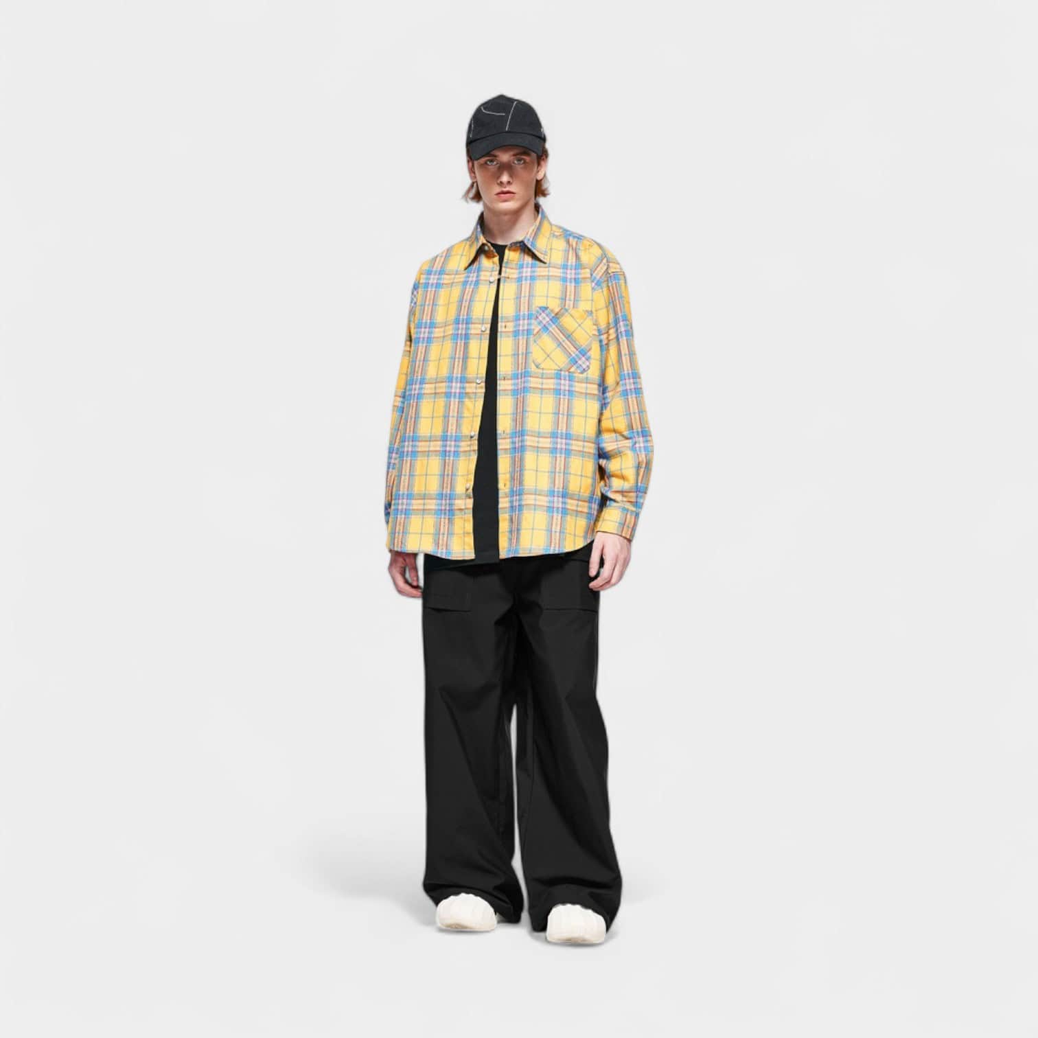 Men's Checked pattern Cargo Pants - Image 2