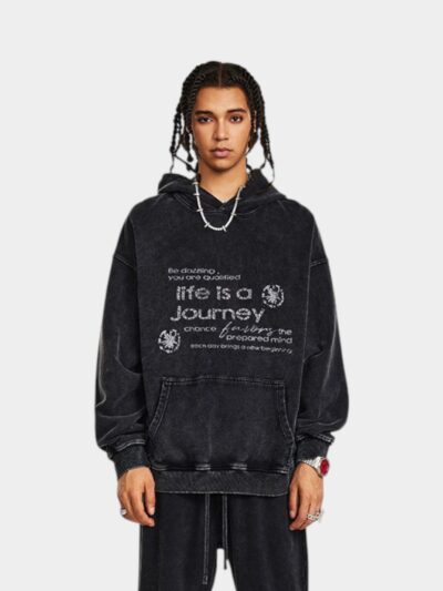 Men's Text print Long sleeves Hoodie