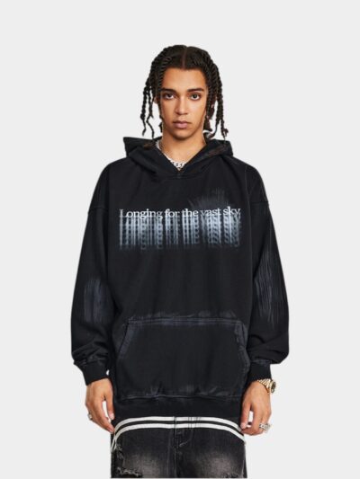 Men's Text print Long sleeves Hoodie