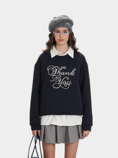 Women's Text print Long sleeves Sweatshirt