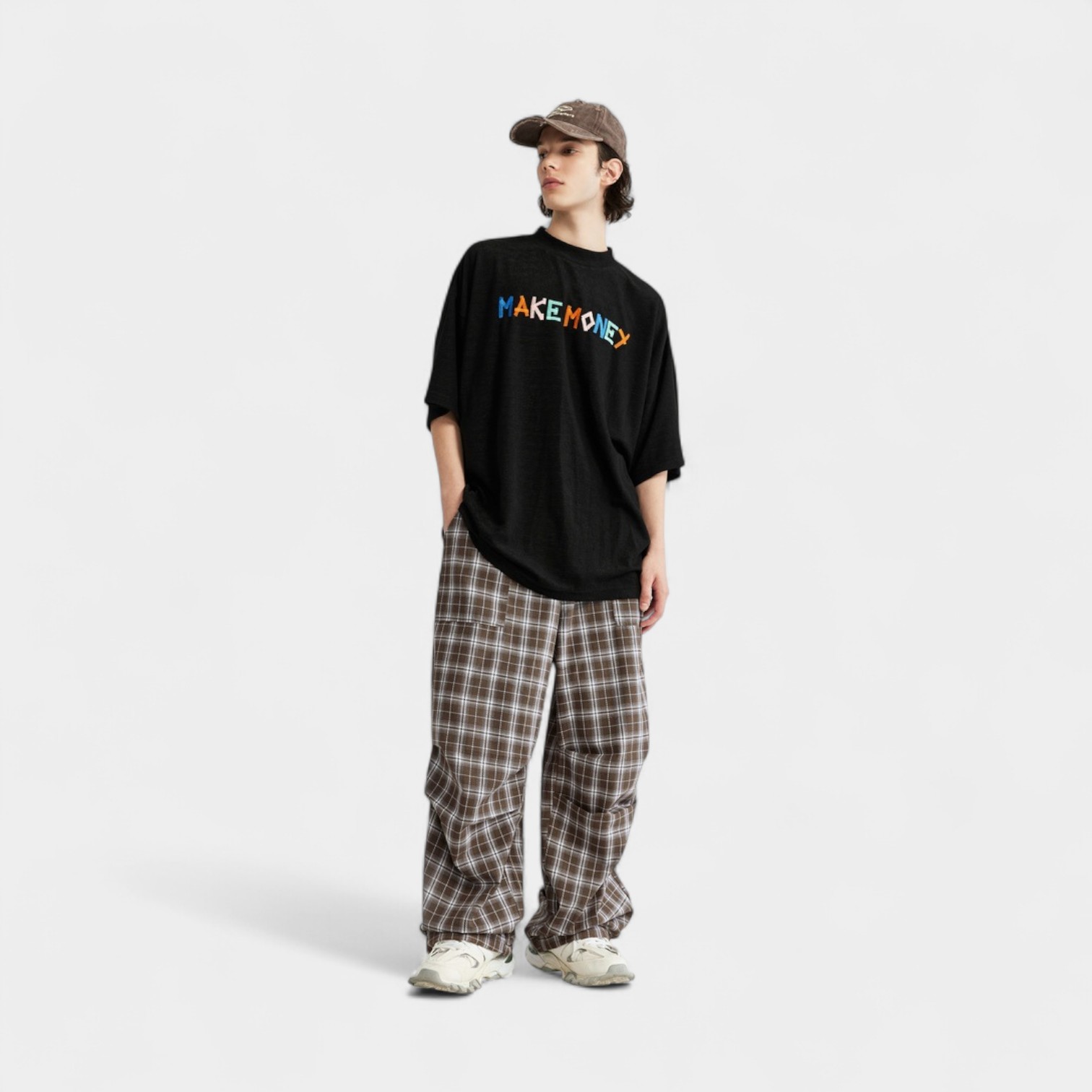 Men's Checked pattern Cargo Pants - Image 2