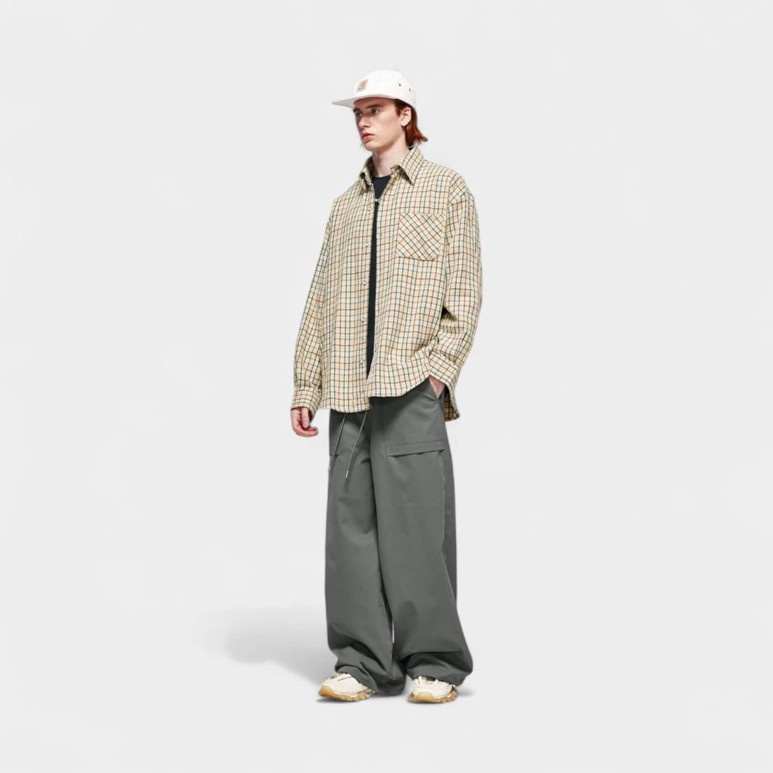 Men's Checked pattern Cargo Pants - Image 3