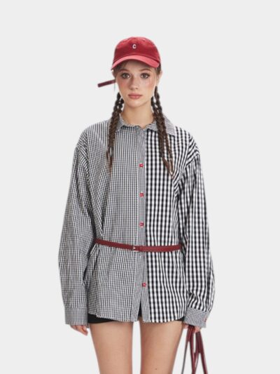 Women's Checked pattern Long sleeves Casual Shirt