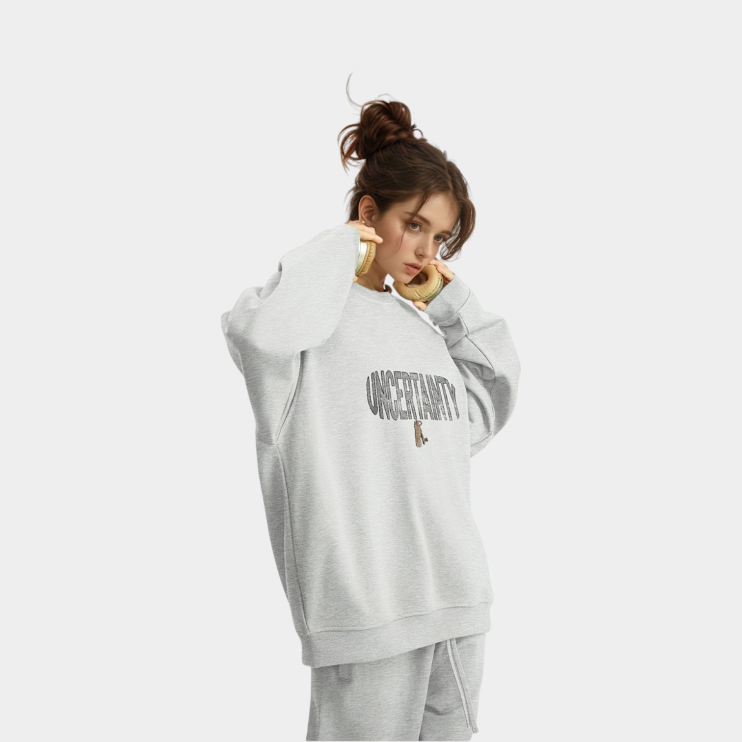 Unisex Text print Long sleeves Sweatshirt - Image 3