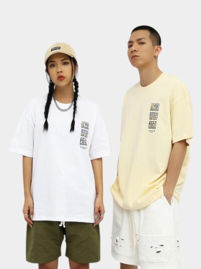 Rfsd Men's Clothing | Original 2025 Spring and Summer New National Trend Creative Animation Printed Short-Sleeved T-Shirt Men's Pure Cotton Loose