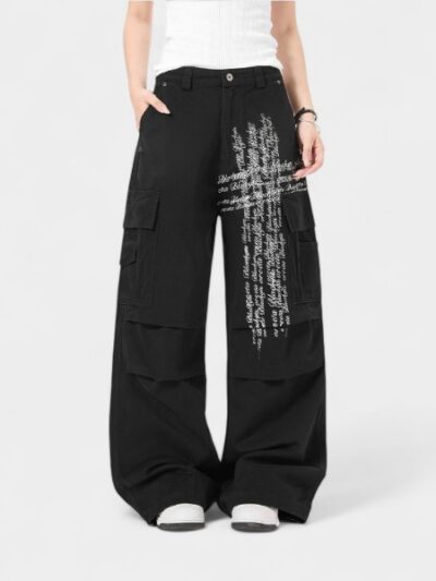 Women's Text print Cargo Pants