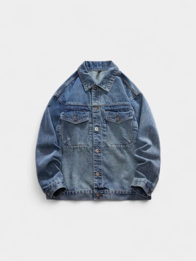 Laikemeng Men's Autumn New Denim Jacket American Retro Loose High-End Men's Denim Coat