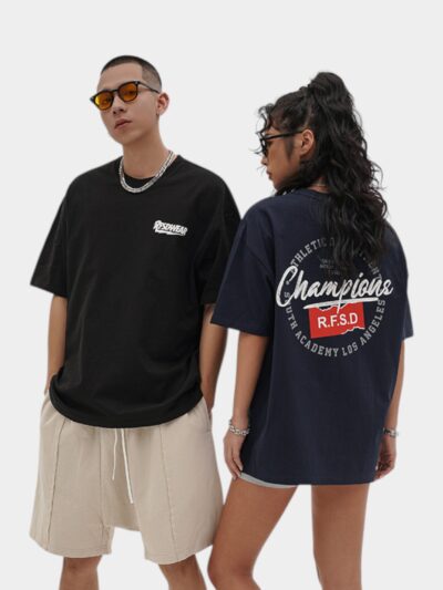 Rfsd Men's Wear | Mechao Printed T-Shirt 2023 Spring and Summer New Trendy Brand Version Loose 230g Pure Cotton Short-Sleeved Men and Women