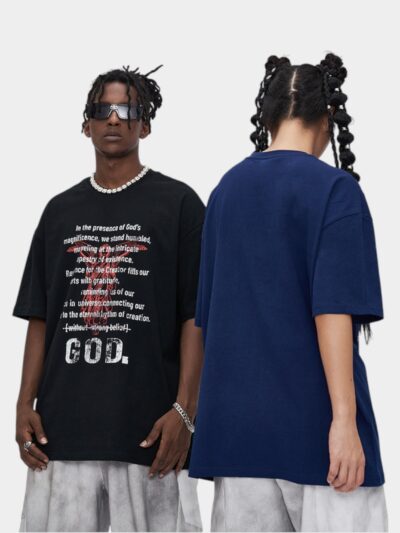 Unisex Text print Short sleeves T-Shirt