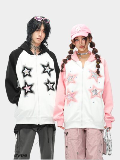 Unisex Anime/cartoon print Long sleeves Zip up Jacket